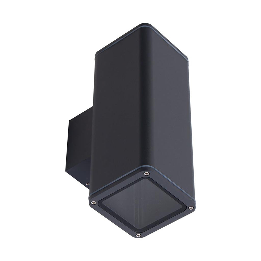 Buy Up / Down Wall Lights Australia Piper Square Up & Down Wall 2 Lights Black Aluminium - 49230