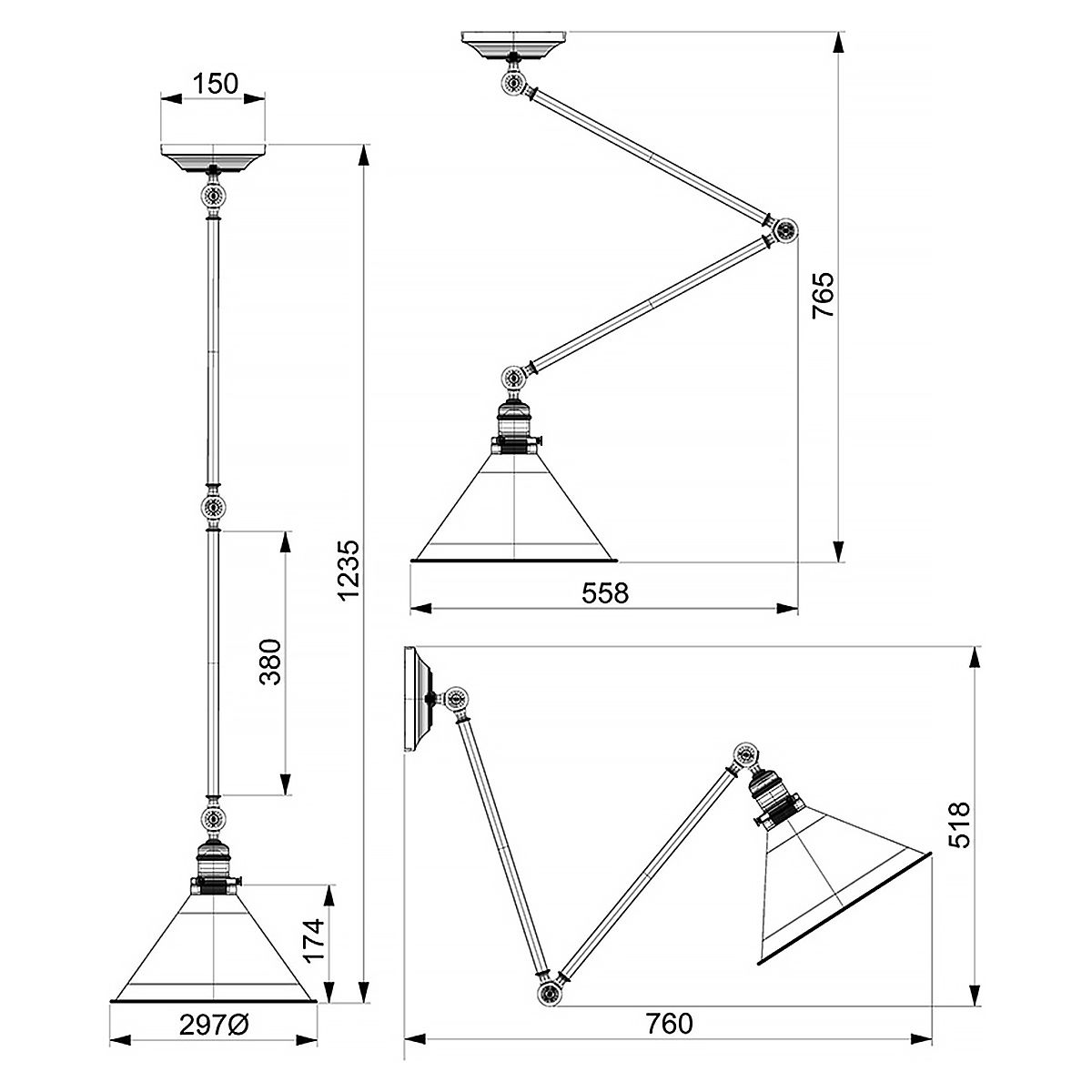 Provence Pendant / Wall Light Polished Nickel - PV-GWP-PN
