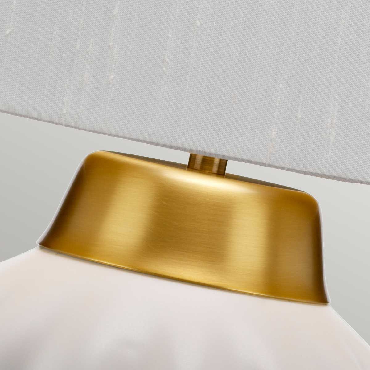 Bexley Table Lamp White & Brushed Brass - QN-BEXLEY-TL-WBB