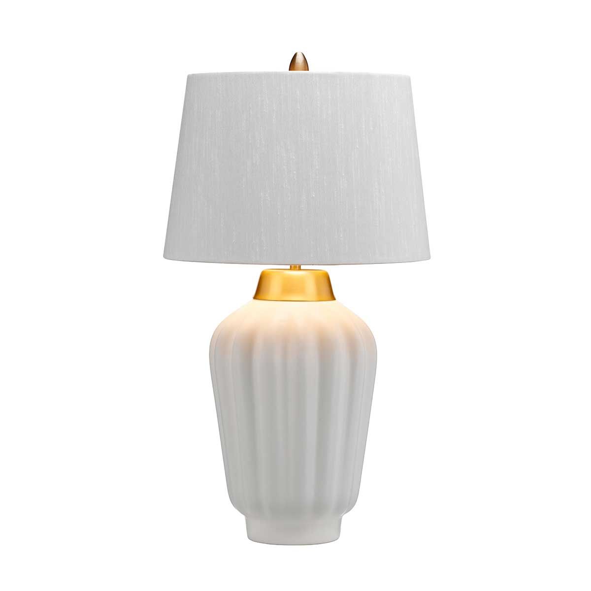 Bexley Table Lamp White & Brushed Brass - QN-BEXLEY-TL-WBB