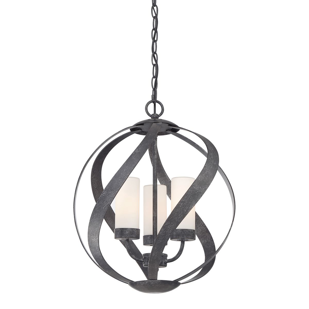 Blacksmith 3 Light Ceiling Lanterns Old Black & Opal - QN-BLACKSMITH-3P-OBK