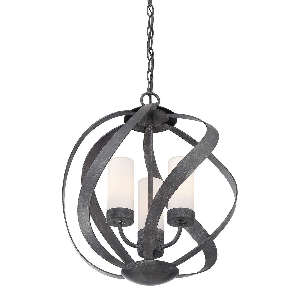 Blacksmith 3 Light Ceiling Lanterns Old Black & Opal - QN-BLACKSMITH-3P-OBK