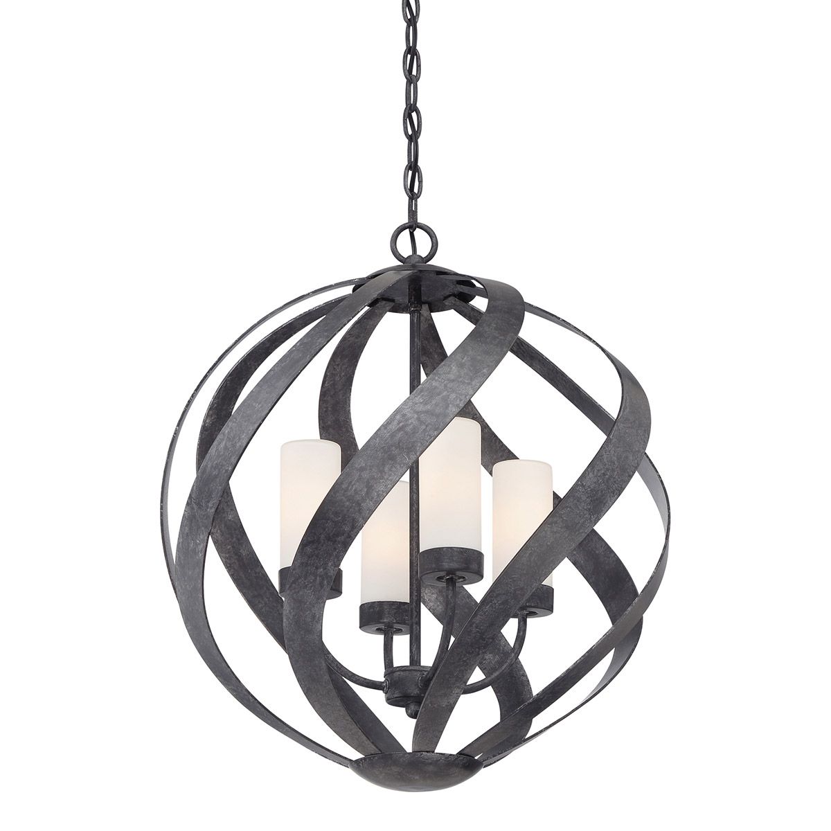 Blacksmith 4 Light Ceiling Lanterns Old Black & Opal - QN-BLACKSMITH-4P-OBK