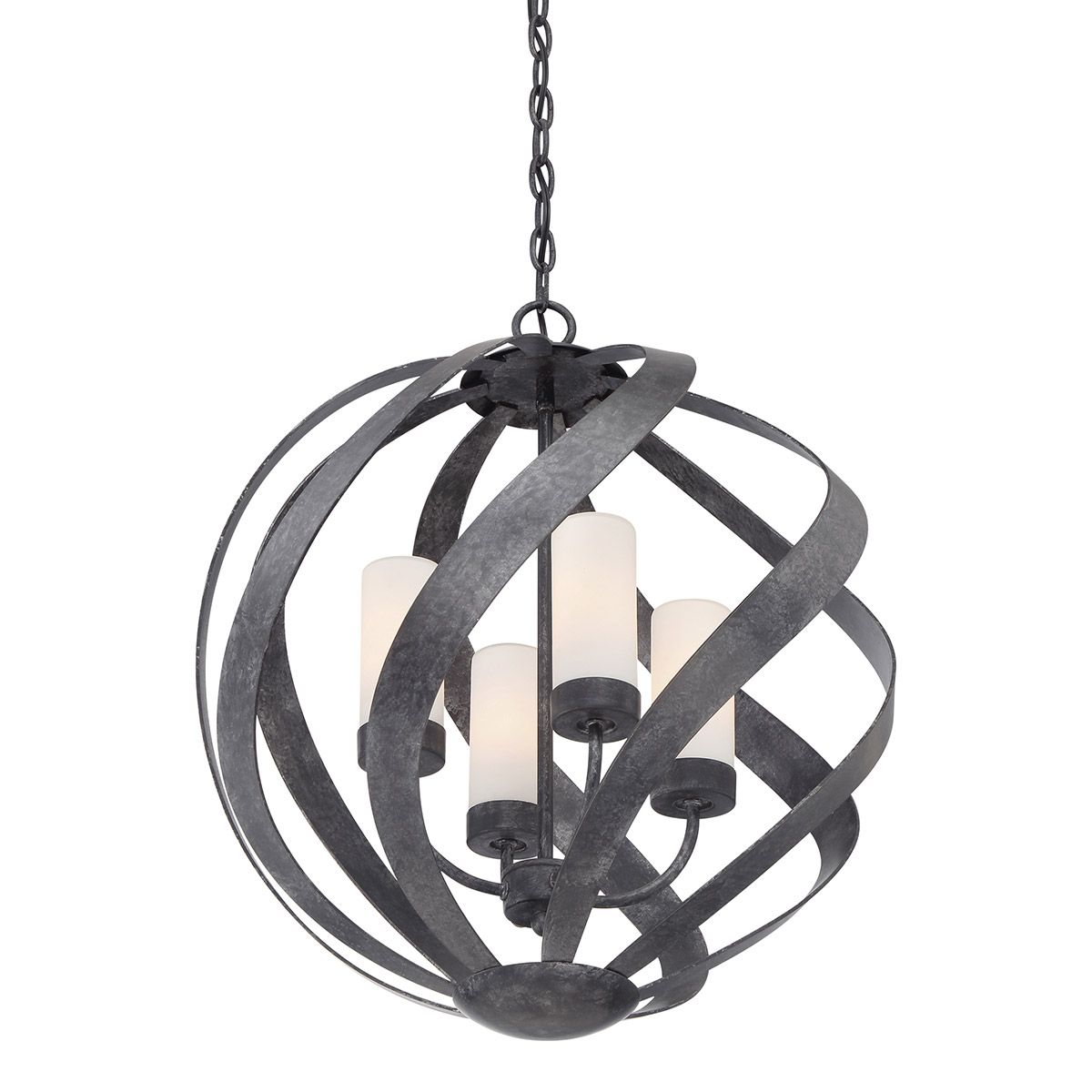 Blacksmith 4 Light Ceiling Lanterns Old Black & Opal - QN-BLACKSMITH-4P-OBK