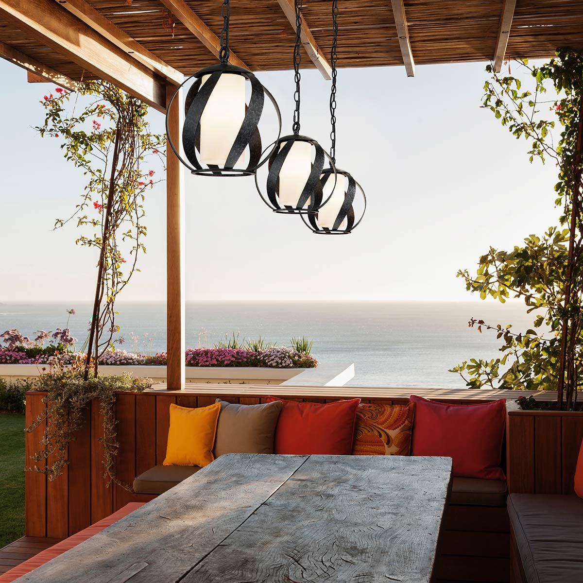 Blacksmith Ceiling Lanterns Old Black & Opal - QN-BLACKSMITH-P-OBK