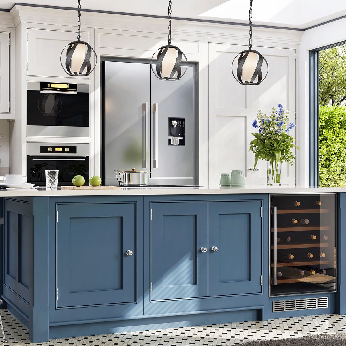 Blacksmith Ceiling Lanterns Old Black & Opal - QN-BLACKSMITH-P-OBK