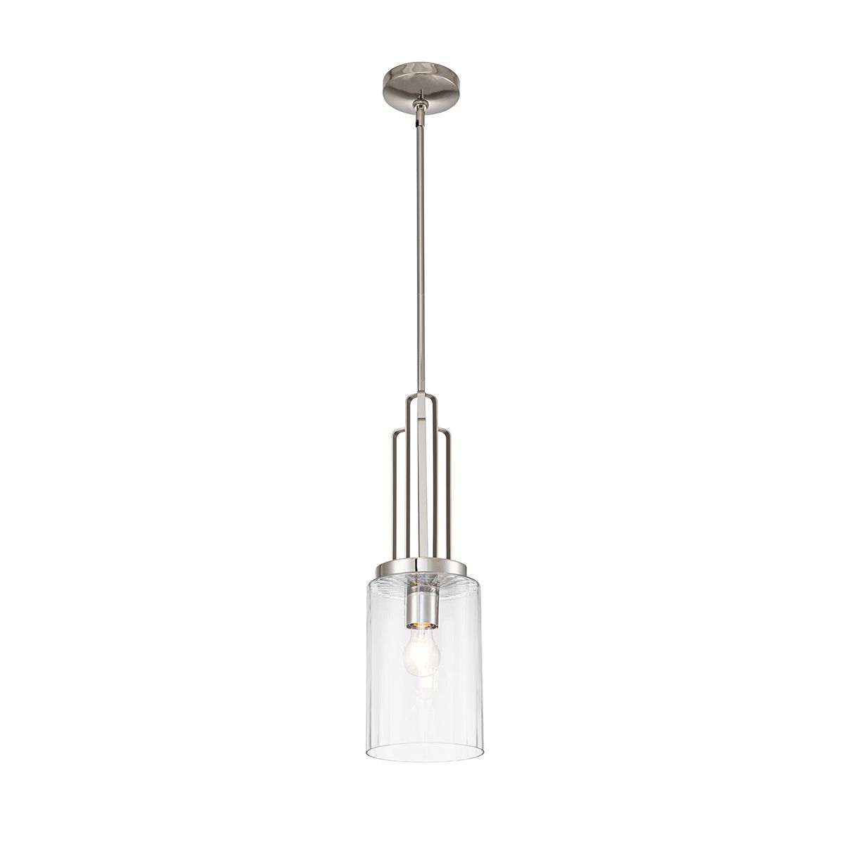 Kimrose 1 Light Mini Pendant Polished Nickel - QN-KIMROSE-MP-PN