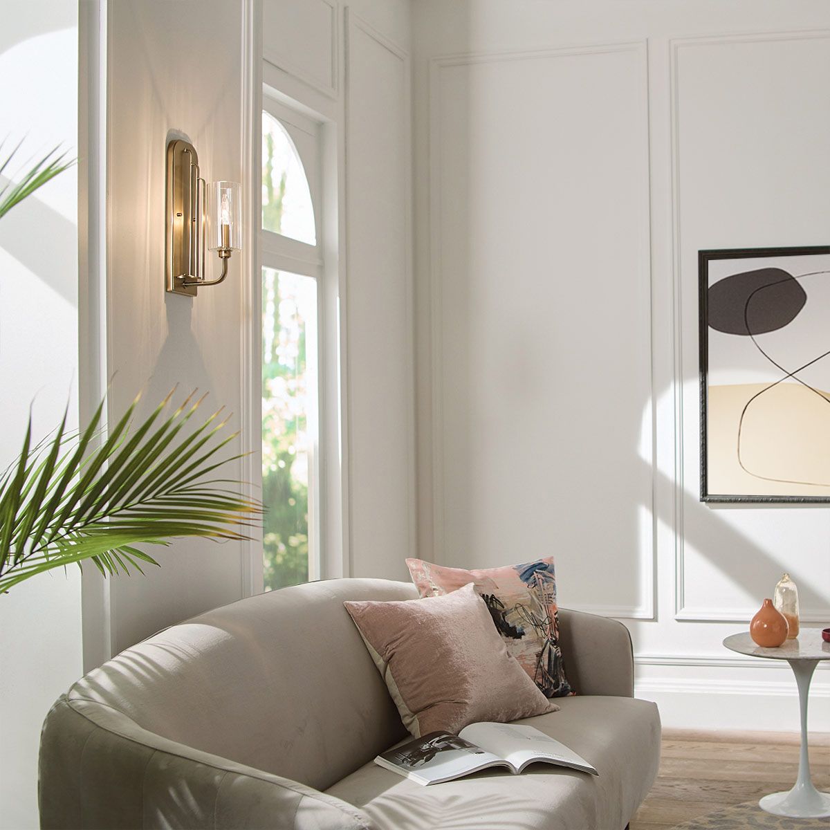 Kimrose Wall Light Brushed Natural Brass - QN-KIMROSE1-BNB