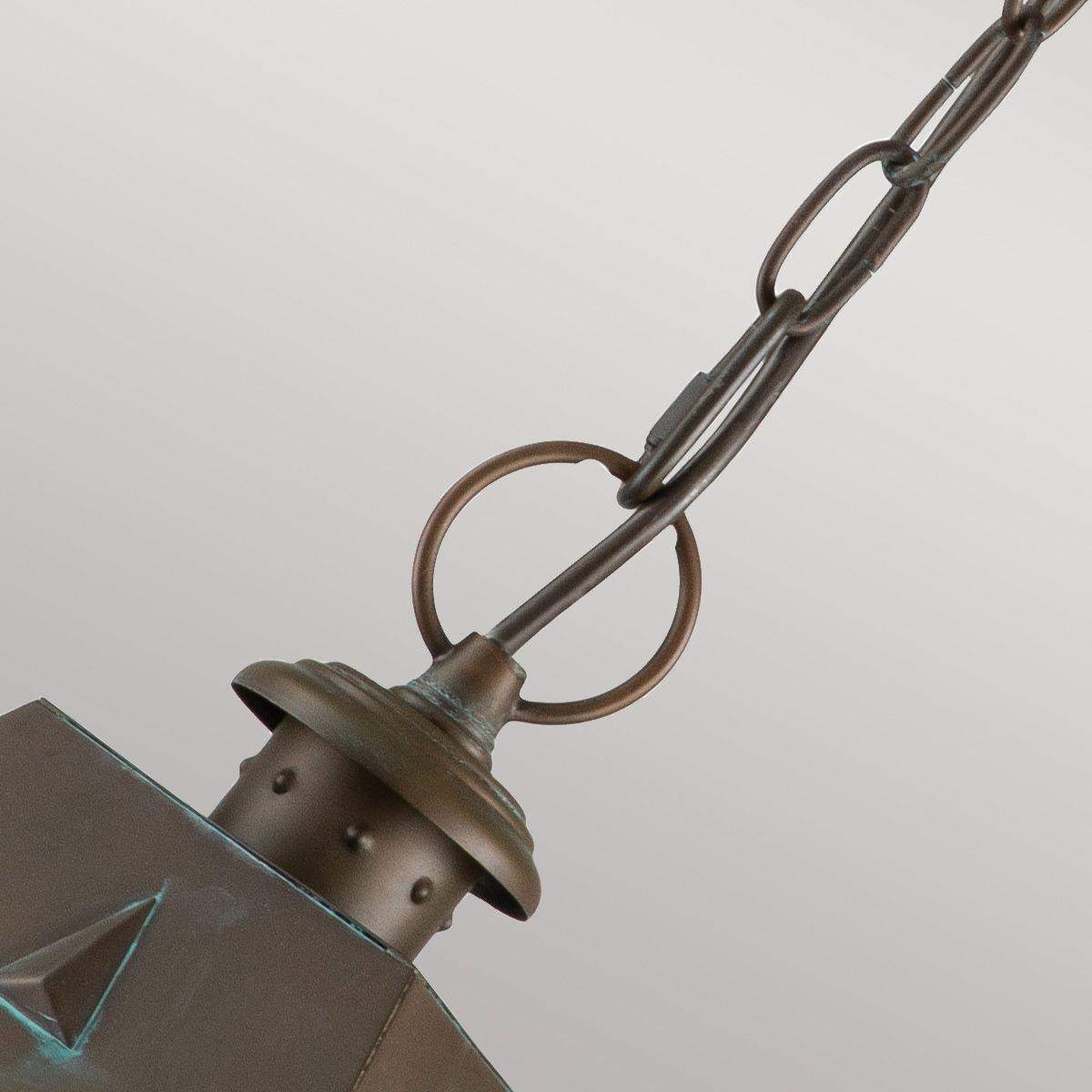 Nantucket Medium 1 Light Chain Lantern Aged Brass & Clear - QN-NANTUCKET8-M-AS