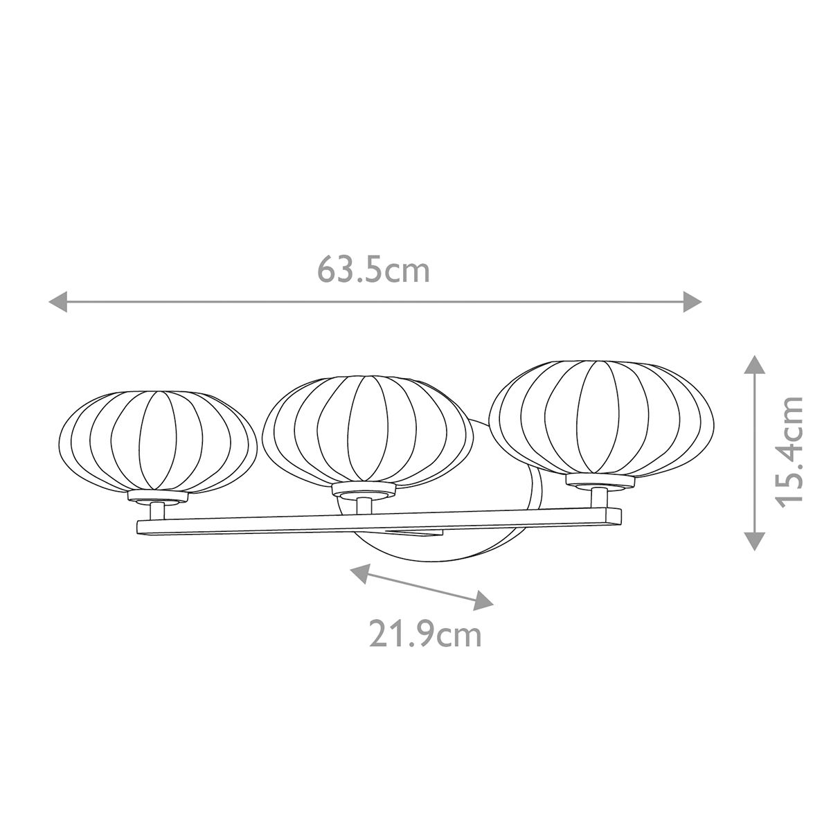 Pim LED Wall 3 Light 3W 3000K Polished Chrome - QN-PIM3-PC
