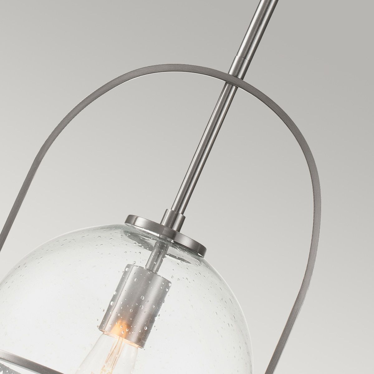 Somerset Medium Pendant Light Brushed Nickel & Clear - QN-SOMERSET-P-C-BN