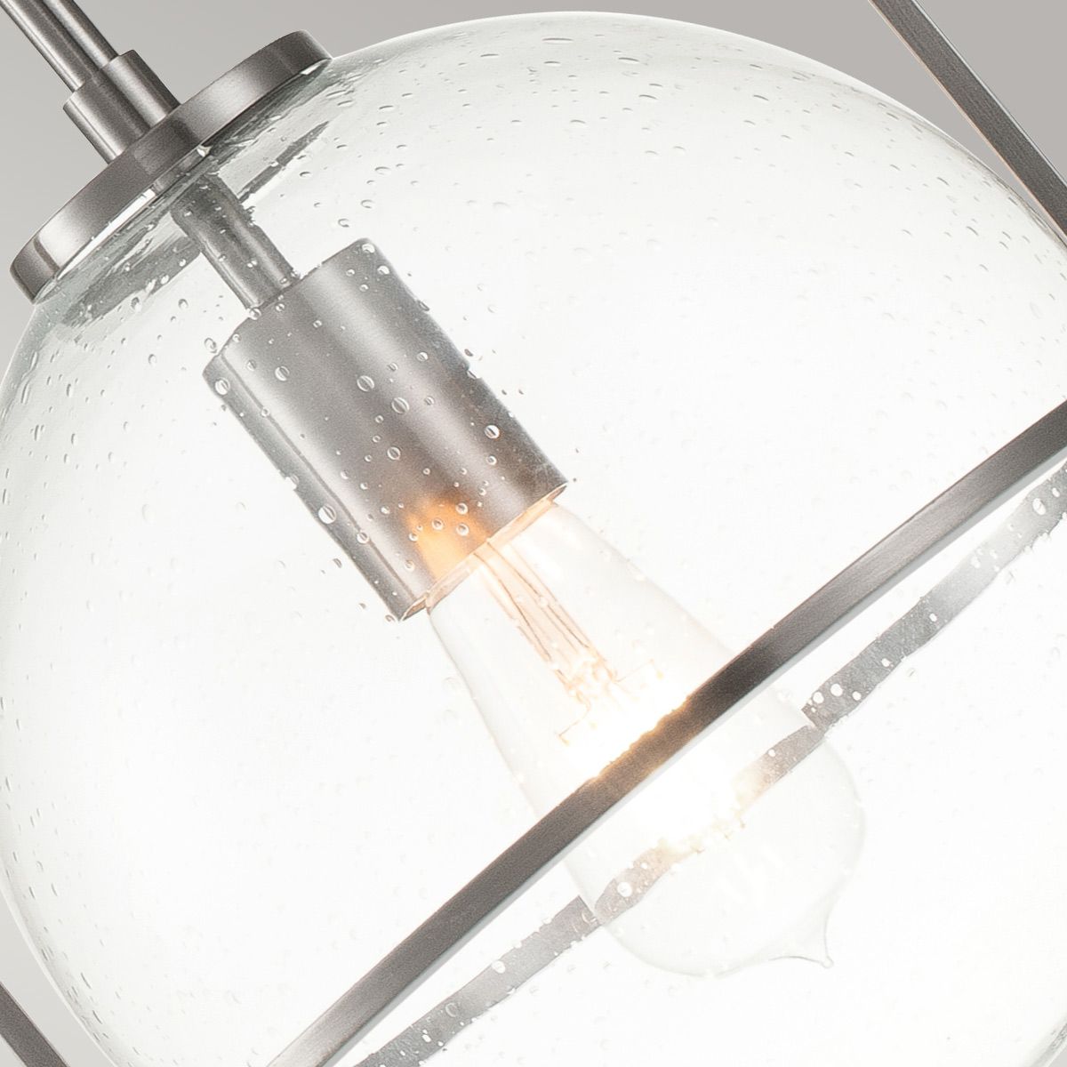 Somerset Medium Pendant Light Brushed Nickel & Clear - QN-SOMERSET-P-C-BN