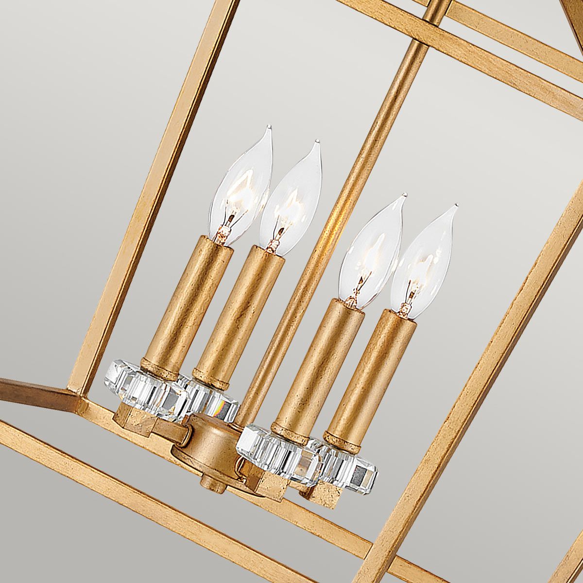 Stinson Large Pendant 4 Light Distressed Brass - QN-STINSON-4P-L-DBR