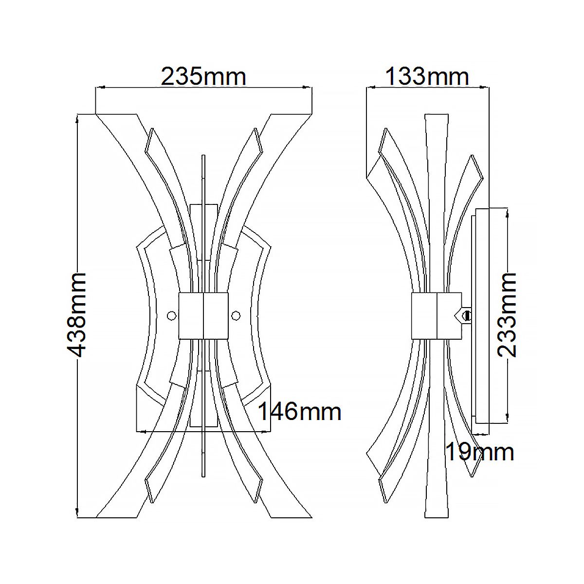Vida 2 Light Wall Light Burnished Gold - QN-VIDA2