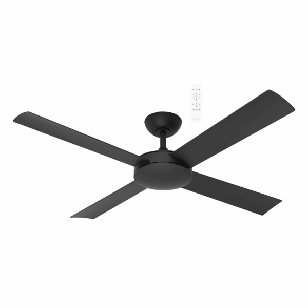 Quantum DC Ceiling Fan 52" 4 Blade Matt Black With Remote - MQDC134MR