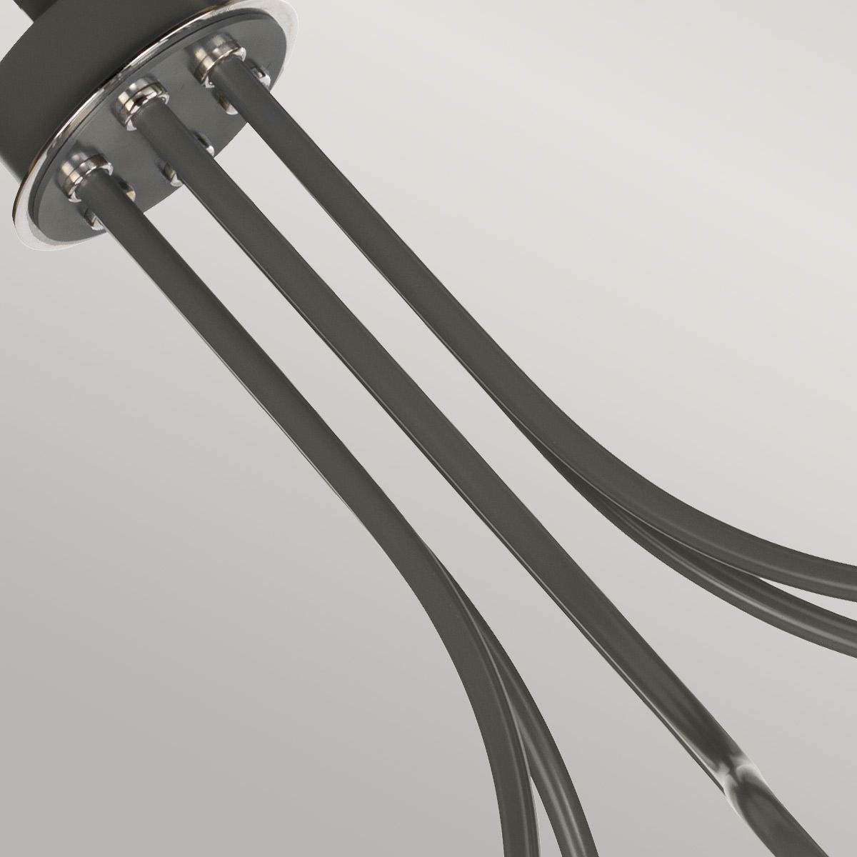 Quinto Mild Steel 6 Light Chandelier Dark Grey & Polished Nickel - QUINTO6-GPN