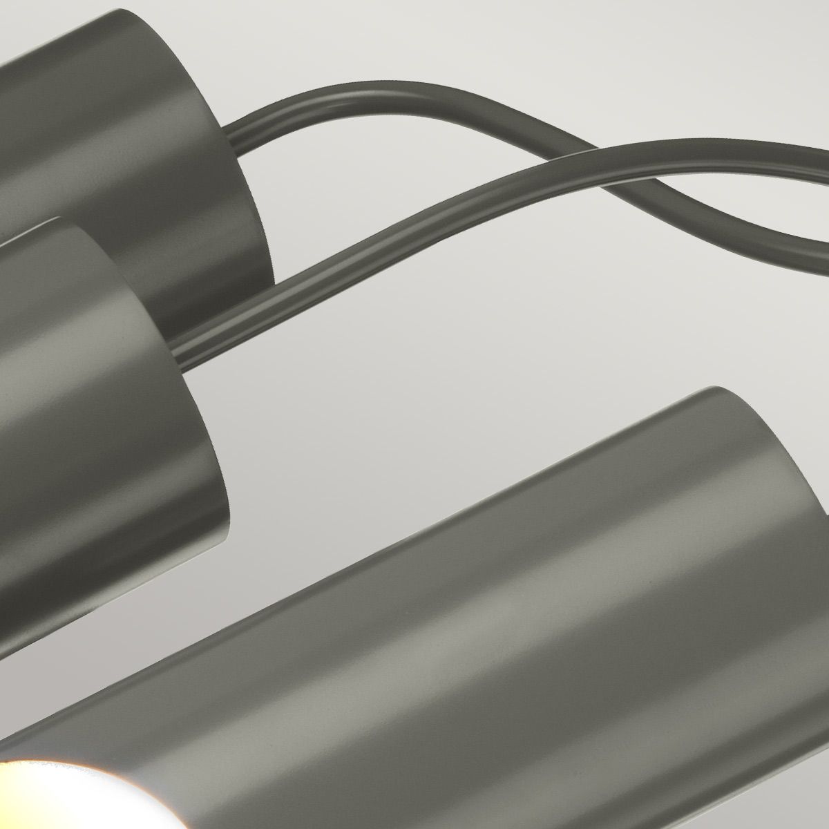 Quinto Mild Steel 6 Light Chandelier Dark Grey & Polished Nickel - QUINTO6-GPN