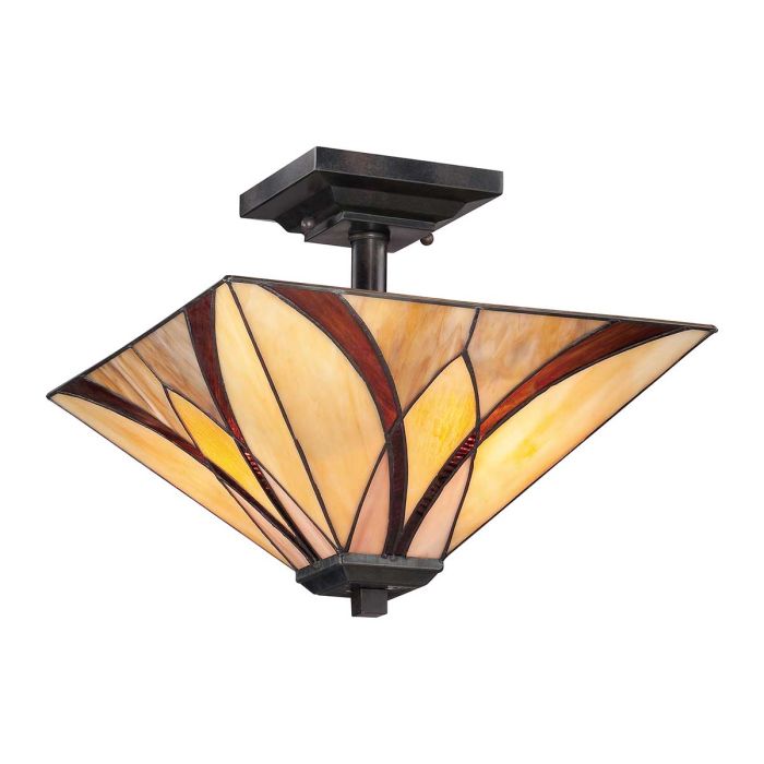 Asheville 2 Light Semi Flush Mount Light Valiant Bronze - QZ-ASHEVILLE-SF