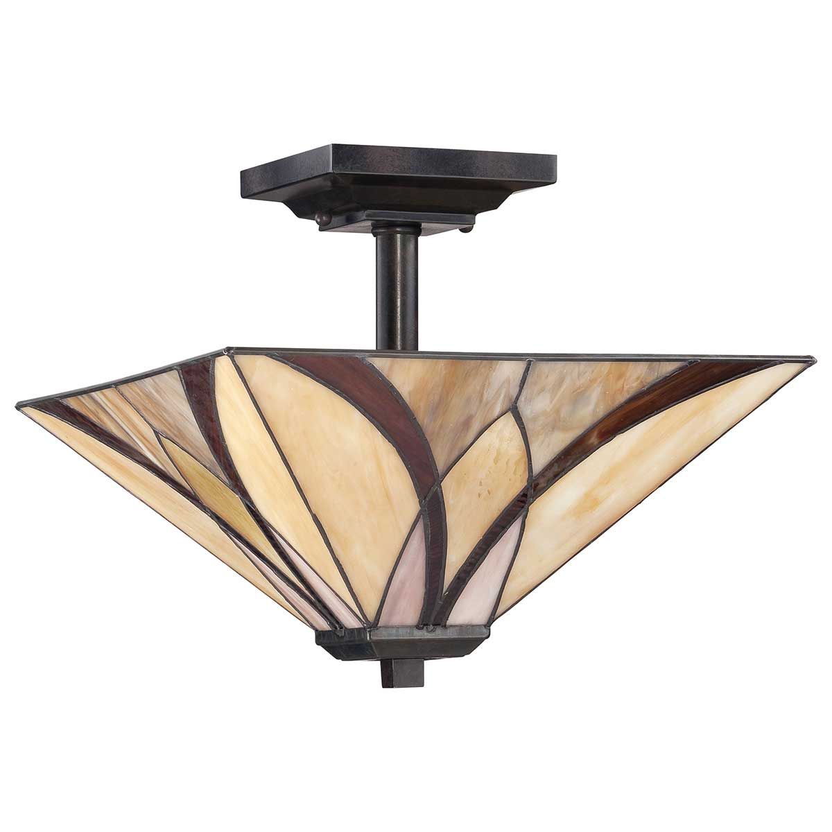 Asheville 2 Light Semi Flush Mount Light Valiant Bronze - QZ-ASHEVILLE-SF