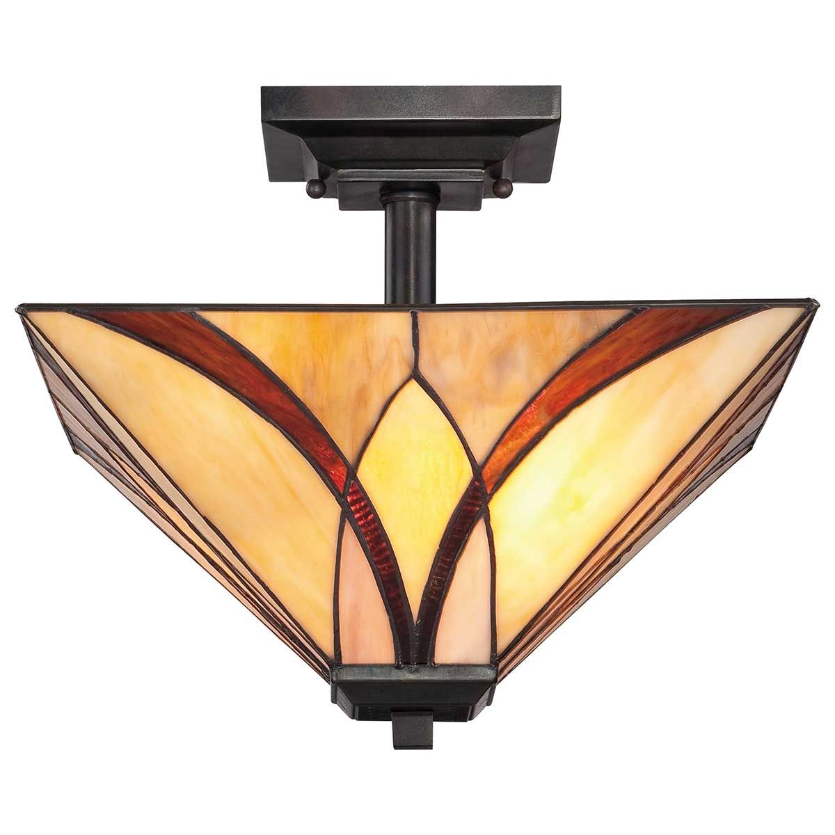 Asheville 2 Light Semi Flush Mount Light Valiant Bronze - QZ-ASHEVILLE-SF