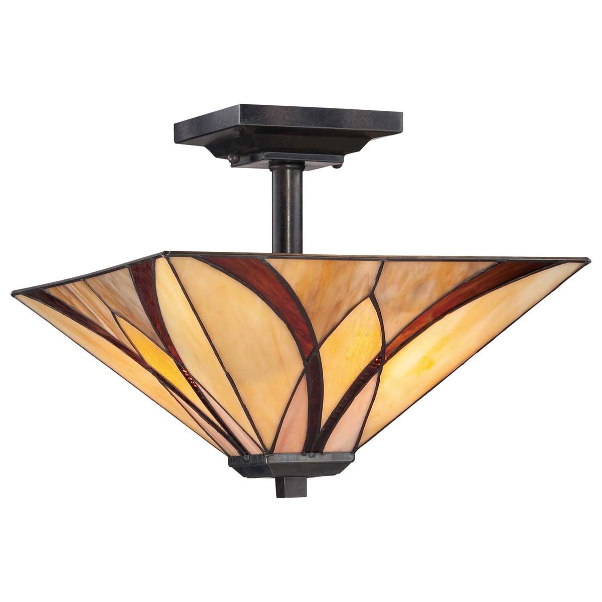 Asheville 2 Light Semi Flush Mount Light Valiant Bronze - QZ-ASHEVILLE-SF