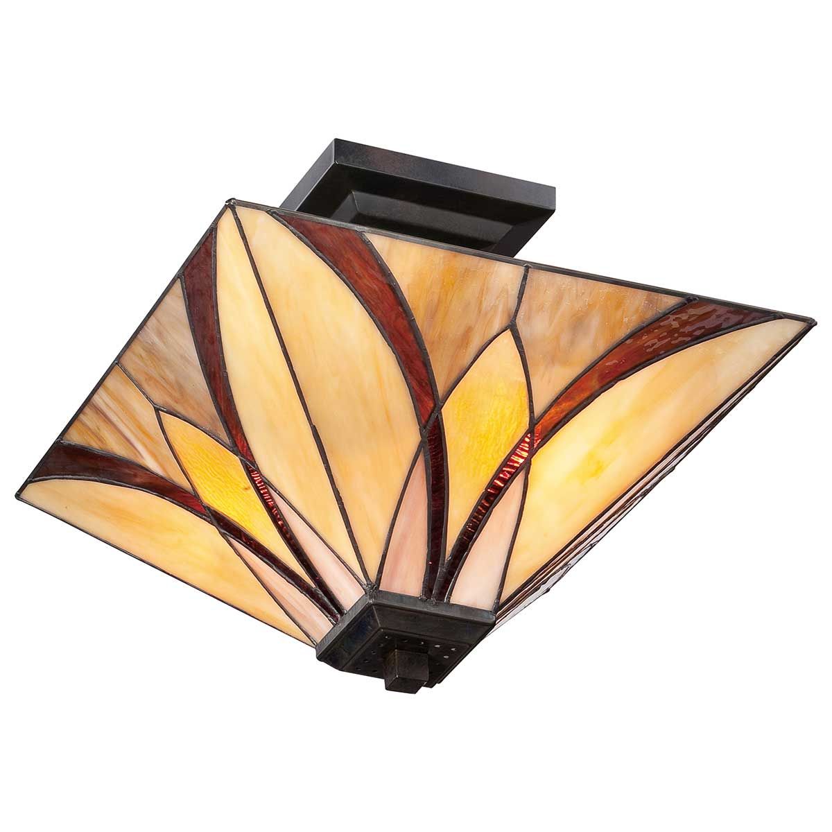 Asheville 2 Light Semi Flush Mount Light Valiant Bronze - QZ-ASHEVILLE-SF