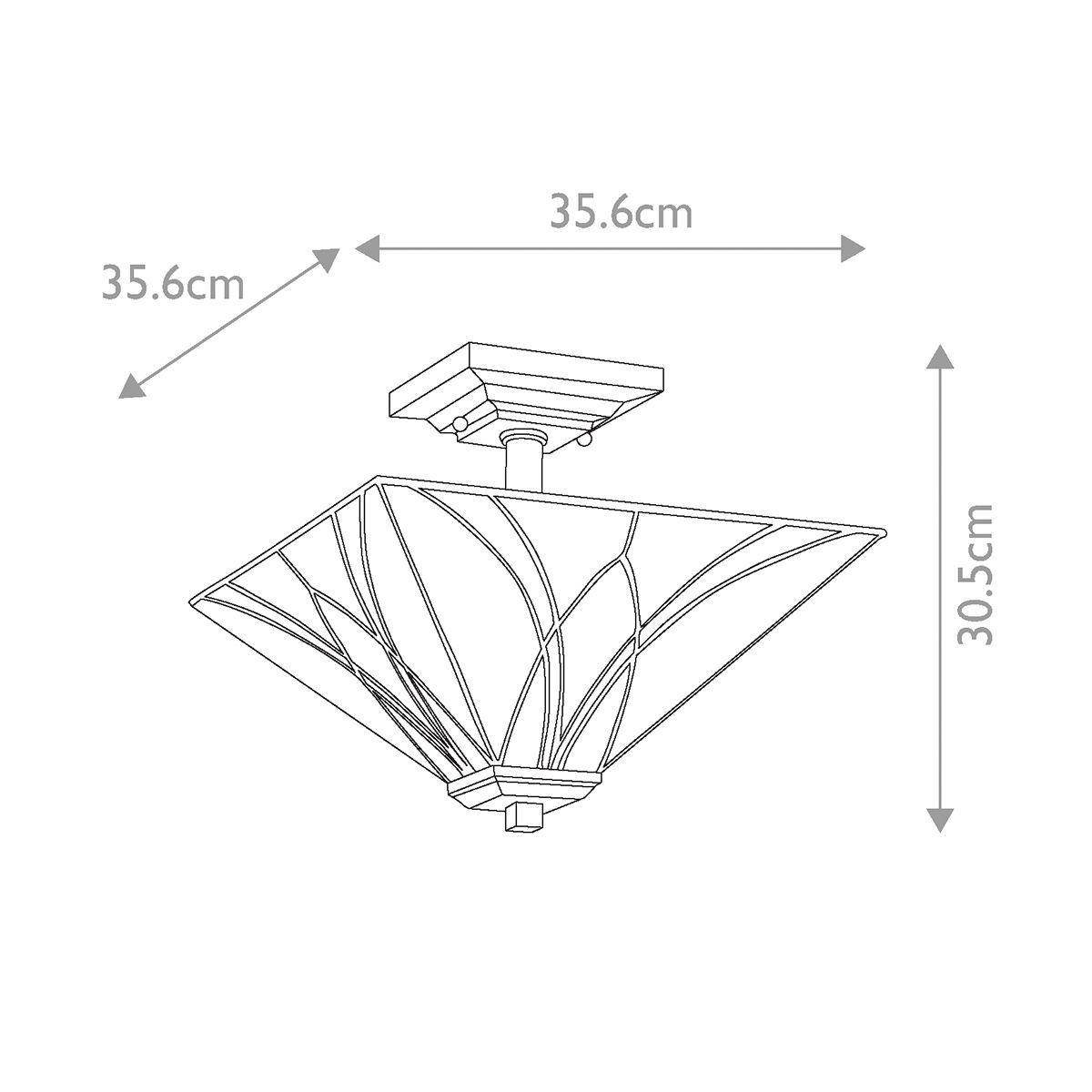 Asheville 2 Light Semi Flush Mount Light Valiant Bronze - QZ-ASHEVILLE-SF