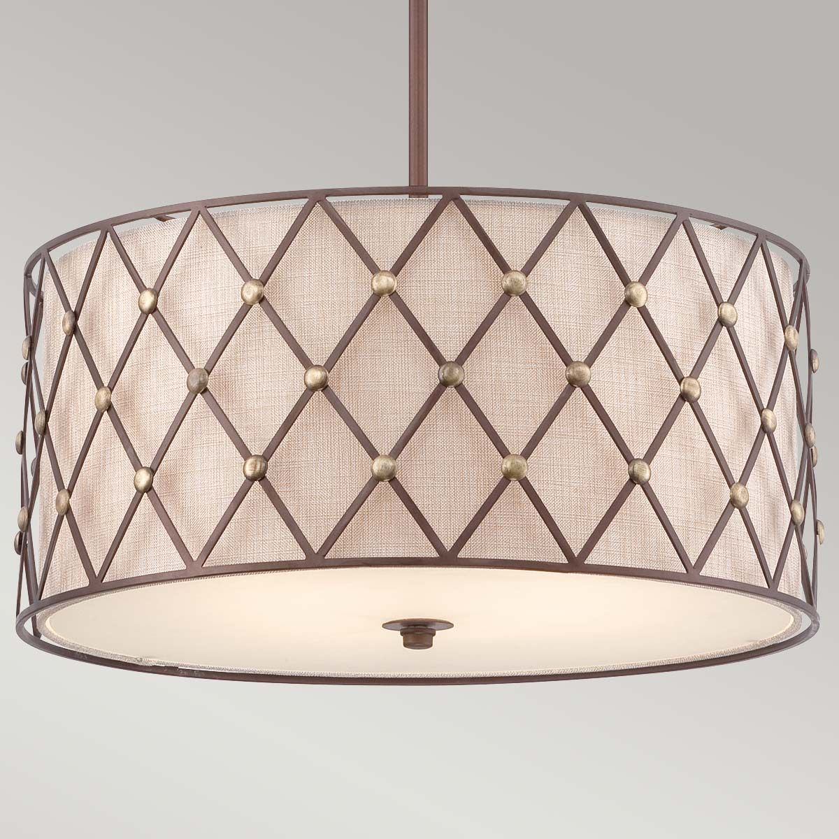 Brown Lattice 4 Light Large Pendant Copper Canyon - QZ-BROWN-LATTICE-P-L