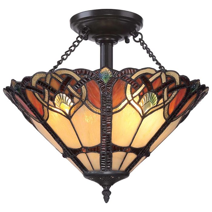 Cambridge 2 Light Large Semi Flush Mount Light Vintage Bronze - QZ-CAMBRIDGE-SF