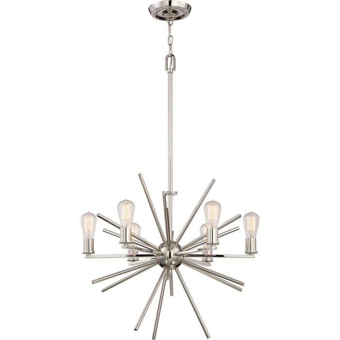 Carnegie 6 Light Chandelier Imperial Silver - QZ-CARNEGIE6-IS
