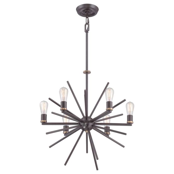 Carnegie 6 Light Chandelier Western Bronze - QZ-CARNEGIE6
