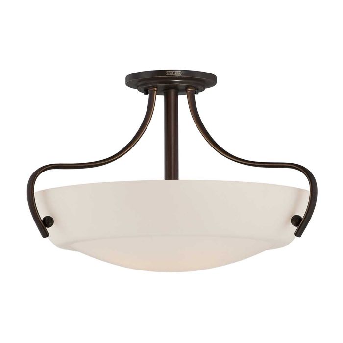Chantilly 3 Light Semi Flush Mount Light Palladian Bronze - QZ-CHANTILLY-SF3
