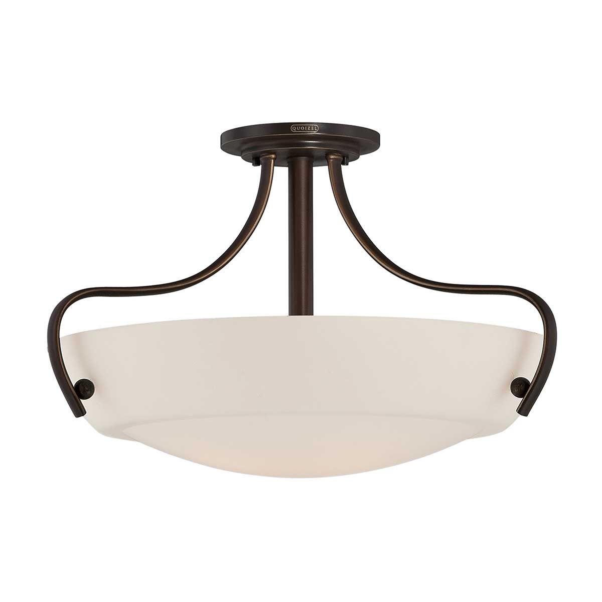 Chantilly 3 Light Semi Flush Mount Light Palladian Bronze - QZ-CHANTILLY-SF3