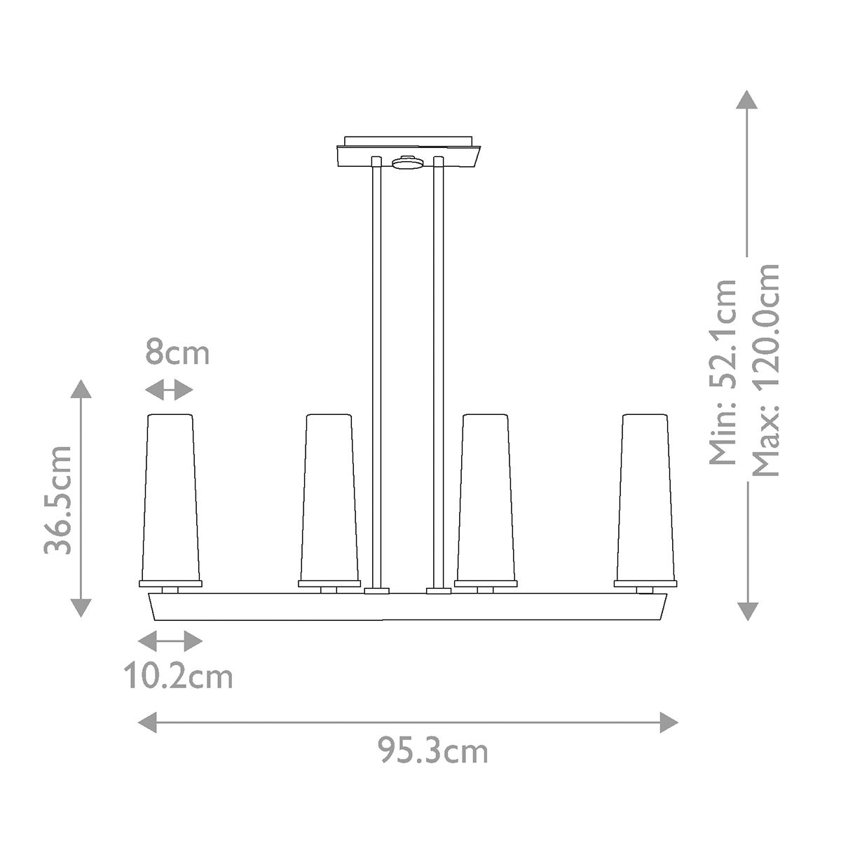 Chelsea Loft 4 Light Pendant Brushed Nickel - QZ-CHELSEA-LOFT-P