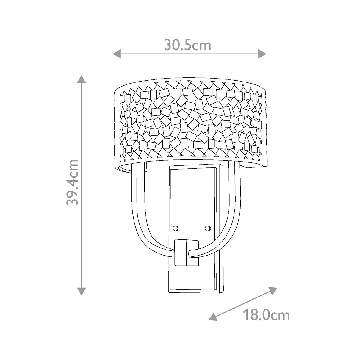 Confetti 2 Light Wall Light Old Silver - QZ-CONFETTI2