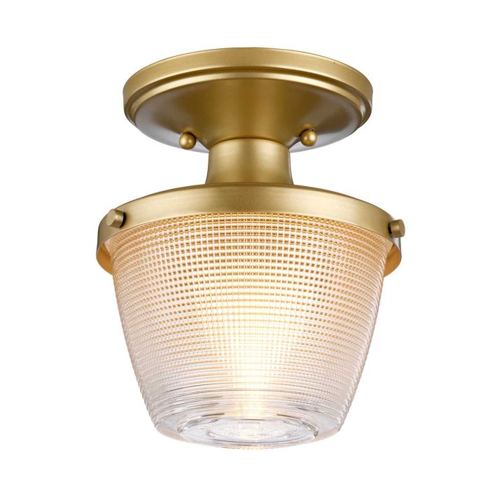 Dublin Semi Flush Mount Light Painted Natural Brass - QZ-DUBLIN-SF-PNBR