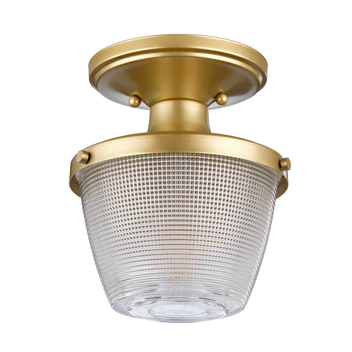 Dublin Semi Flush Mount Light Painted Natural Brass - QZ-DUBLIN-SF-PNBR