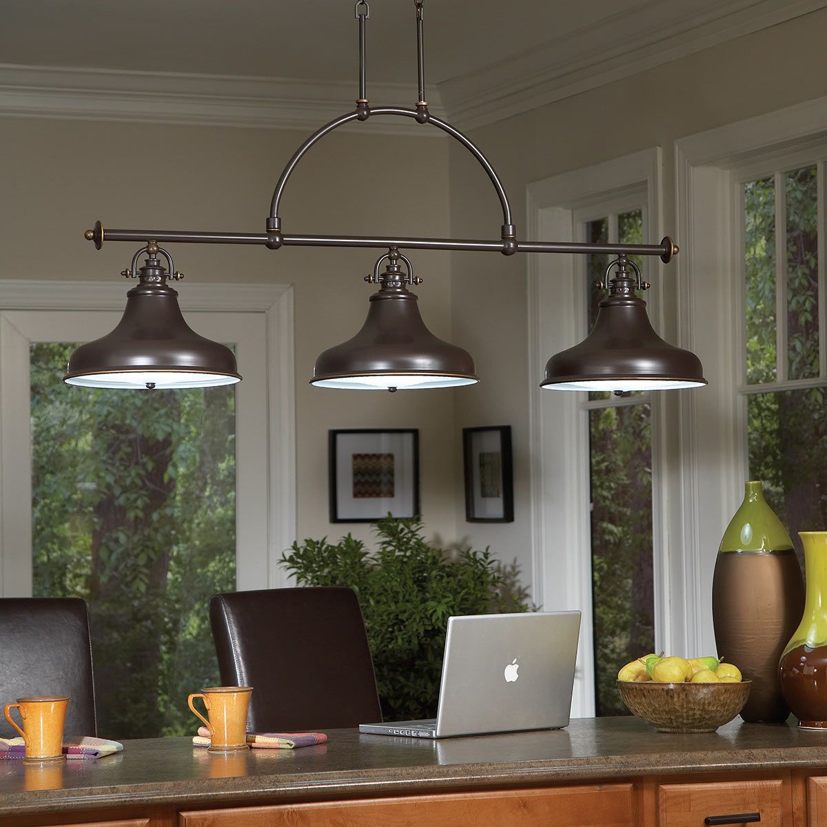 Emery 3 Light Island Pendant Palladian Bronze - QZ-EMERY3P-PN
