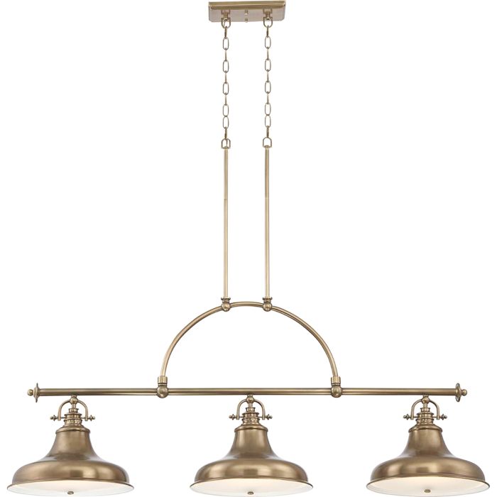 Emery 3 Light Island Pendant Weathered Brass - QZ-EMERY3P-WS