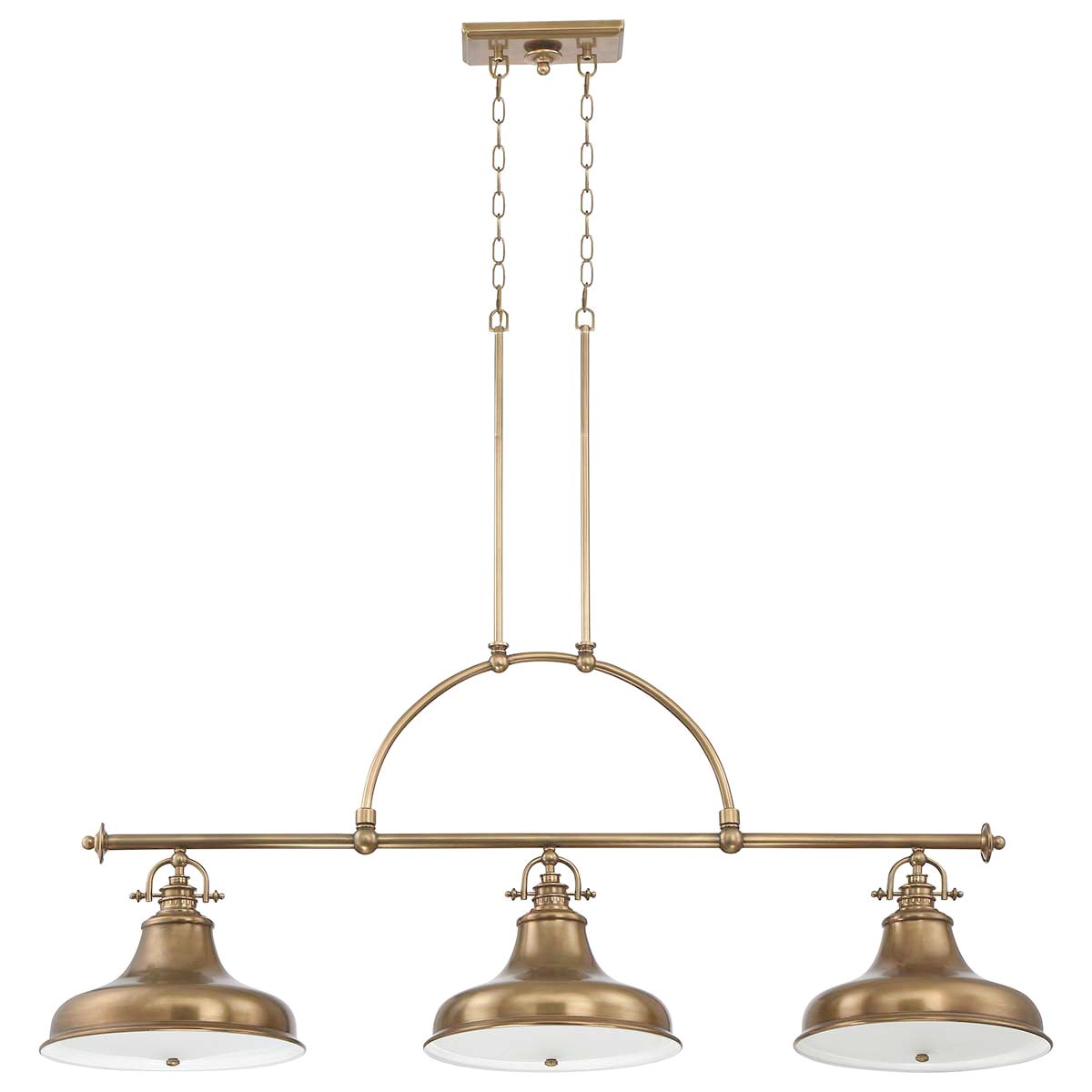 Emery 3 Light Island Pendant Weathered Brass - QZ-EMERY3P-WS