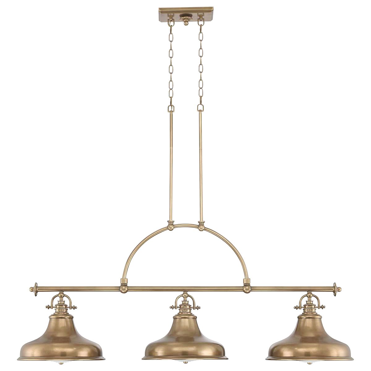 Emery 3 Light Island Pendant Weathered Brass - QZ-EMERY3P-WS