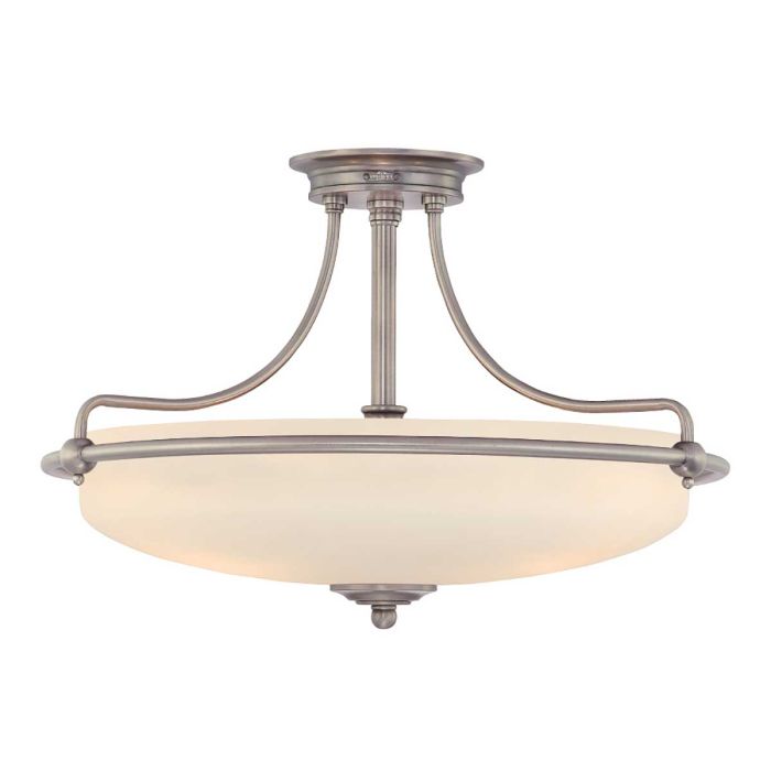 Griffin 4 Light Semi Flush Mount Light Antique Nickel - QZ-GRIFFIN-SFM-AN