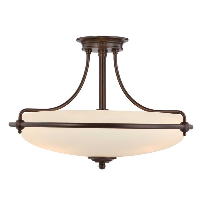 Griffin 4 Light Semi Flush Mount Light Palladian Bronze - QZ-GRIFFIN-SFM-PN