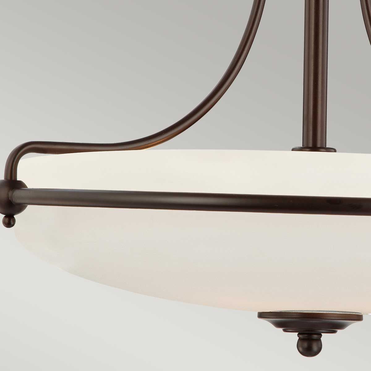 Griffin 3 Light Semi Flush Mount Light Palladian Bronze - QZ-GRIFFIN-SFS-PN