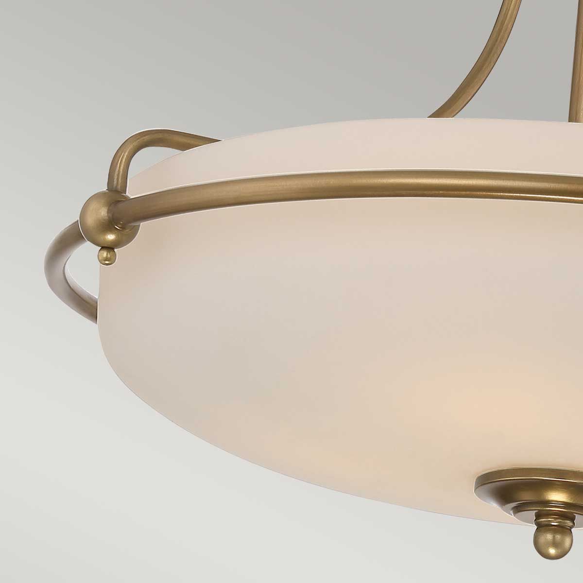 Griffin 4 Light Semi Flush Mount Light Weathered Brass - QZ-GRIFFIN-SFM-WS