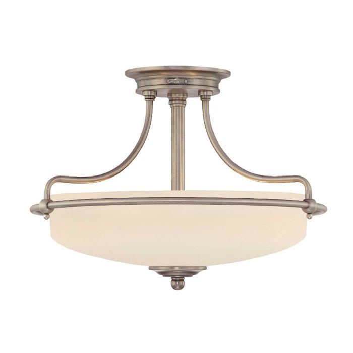 Griffin 3 Light Semi Flush Mount Light Antique Nickel - QZ-GRIFFIN-SFS-AN