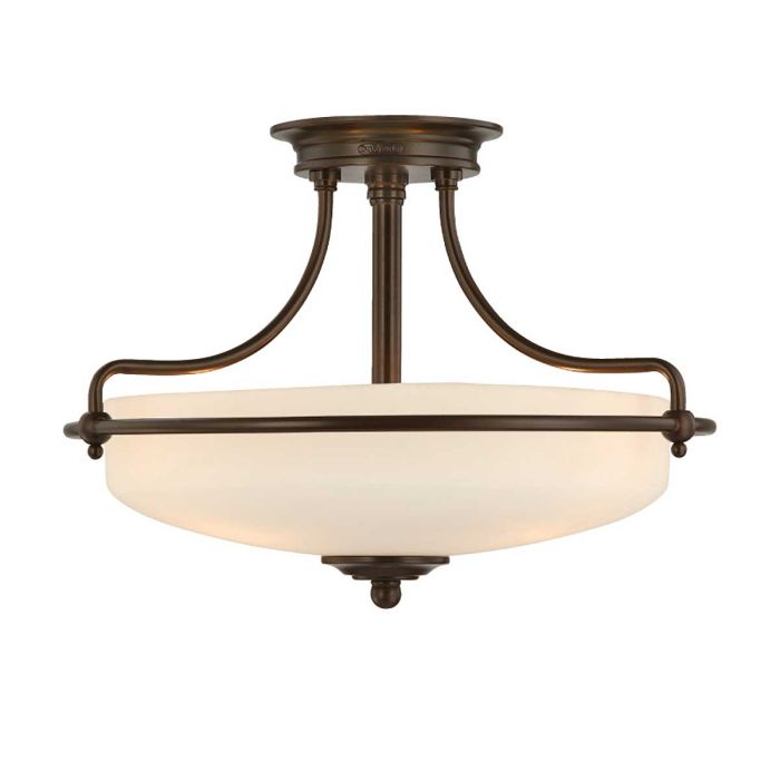 Griffin 3 Light Semi Flush Mount Light Palladian Bronze - QZ-GRIFFIN-SFS-PN