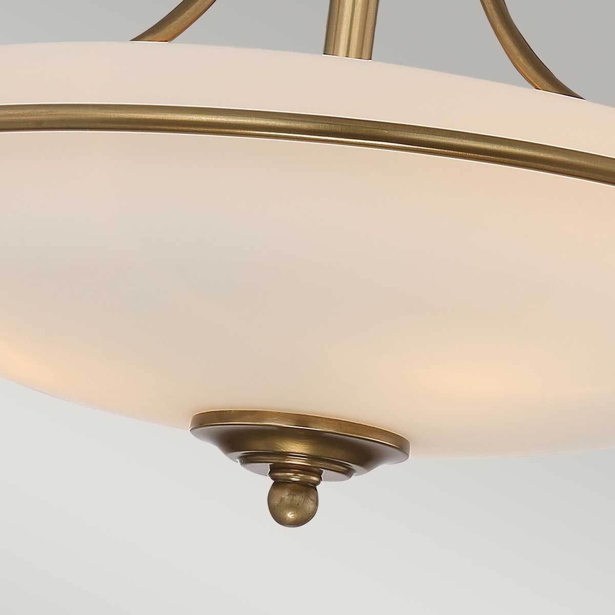 Griffin 3 Light Semi Flush Mount Light Weathered Brass - QZ-GRIFFIN-SFS-WS