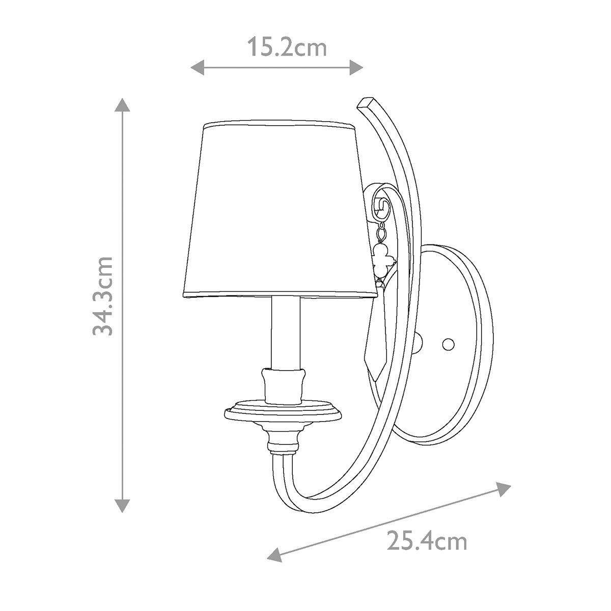 Kendra Wall Light Mottled Silver - QZ-KENDRA1