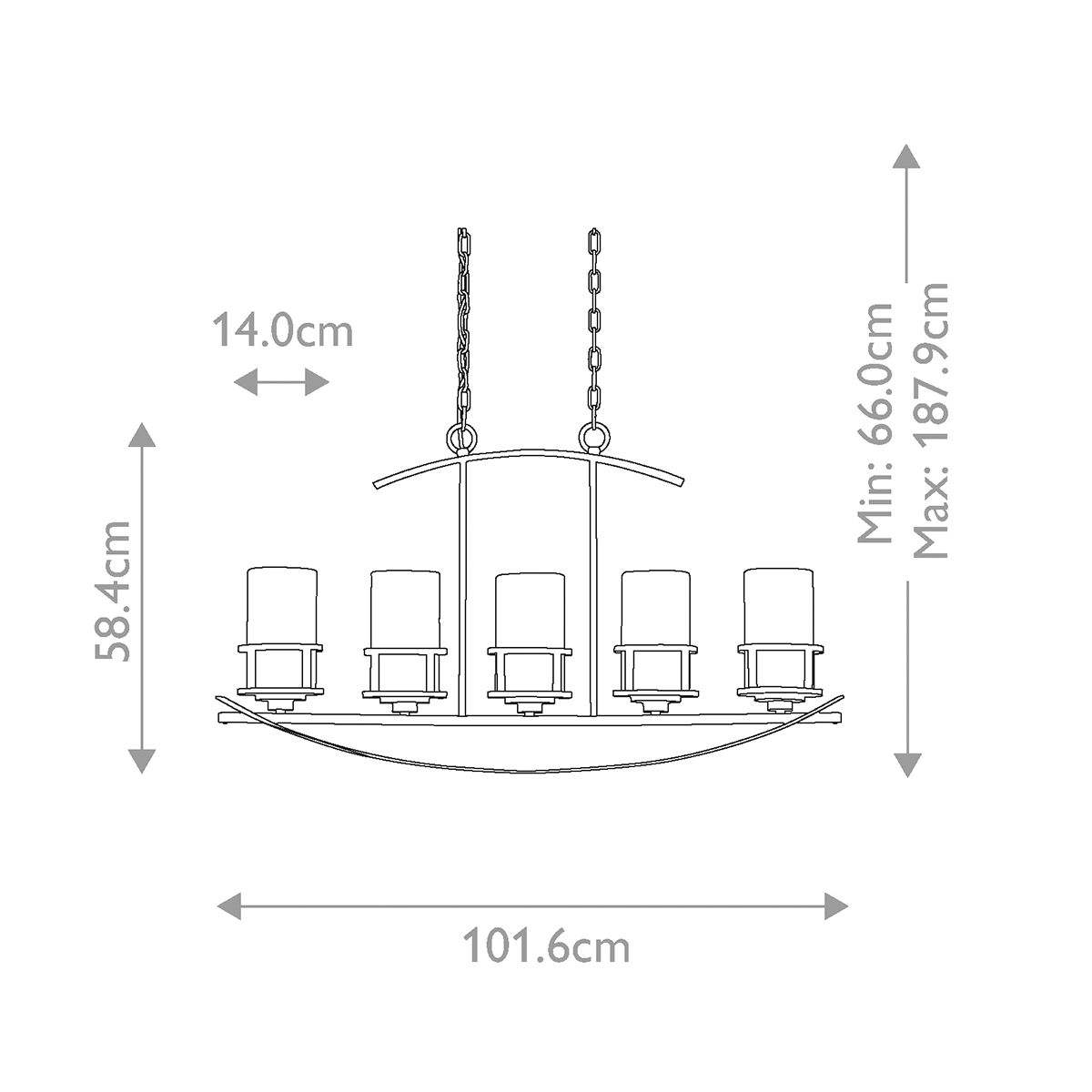 Kyle 5 Light Island Pendant Imperial Bronze - QZ-KYLE5-ISLE